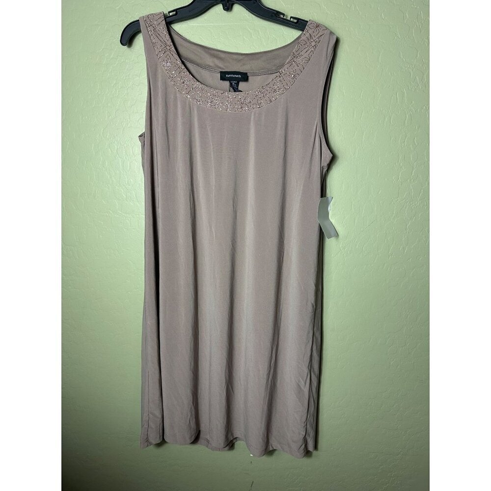 NWT R & M Richards Dress Tan SZ XL Not coat with Sleeveless